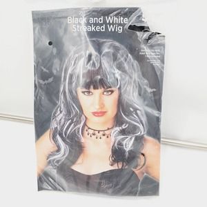 Halloween Costume Accessory Black White Medium Long Hair Wig Cruilla de Vil